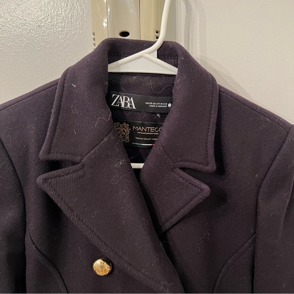 Zara Black Double-Breasted Coat - Picture 4 of 8